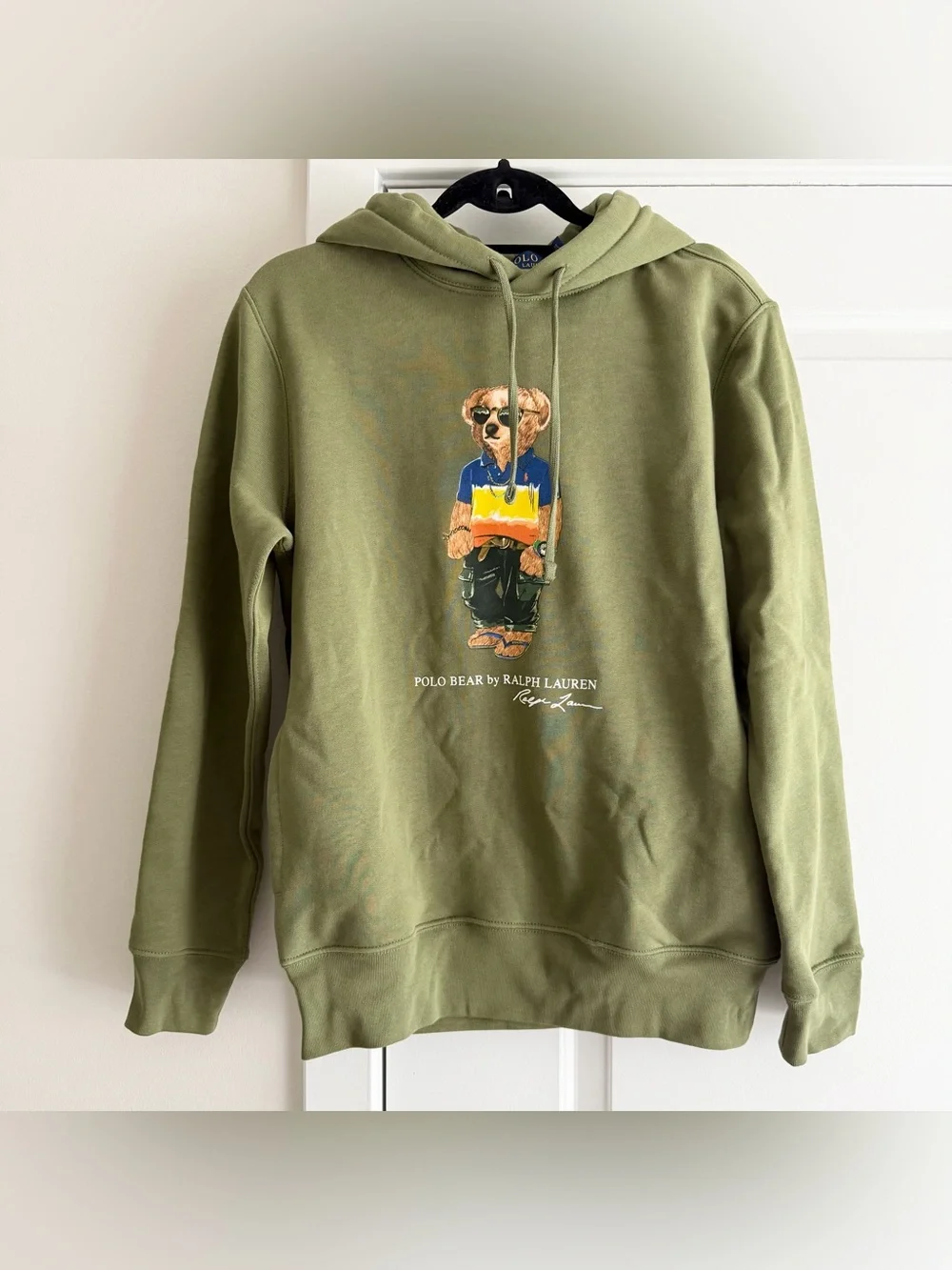 Polo Ralph Lauren Green Bear Fleece Hoodie NWT